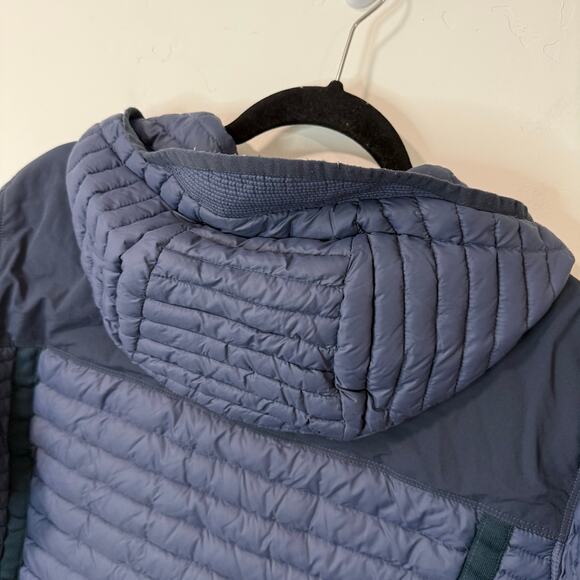 Kuhl Men's Spyfire Hooded Jacket Coat Puffer Quilted Down Fill Navy Blue Medium - Picture 7 of 10